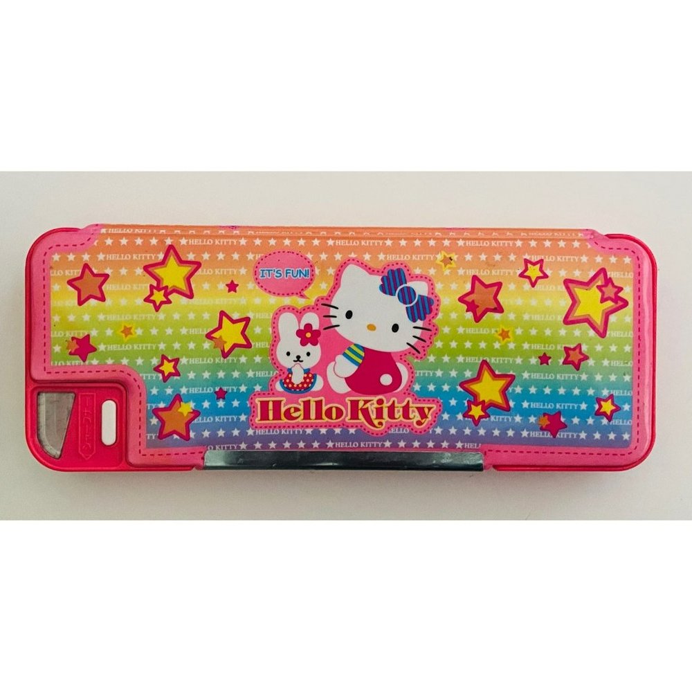 2003 Sanrio Hello Kitty Deluxe Double-Sided Stayionary Pencil Case